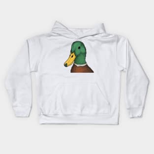 Mallard duck illustration Kids Hoodie